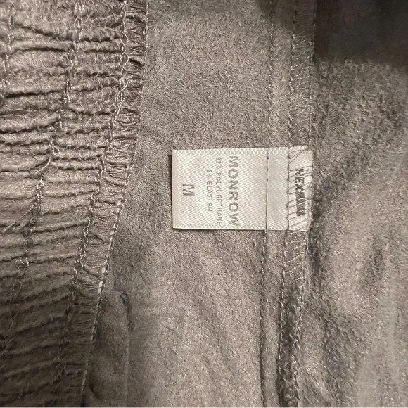 Monrow Textured Shorts Gray Soft Medium Jogger Running Pockets - Picture 3 of 8